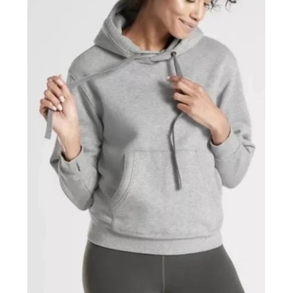 ATHLETA Sweatshirt 24/7 Hoodie Pullover‎ French Terry Grey style 485955 Large